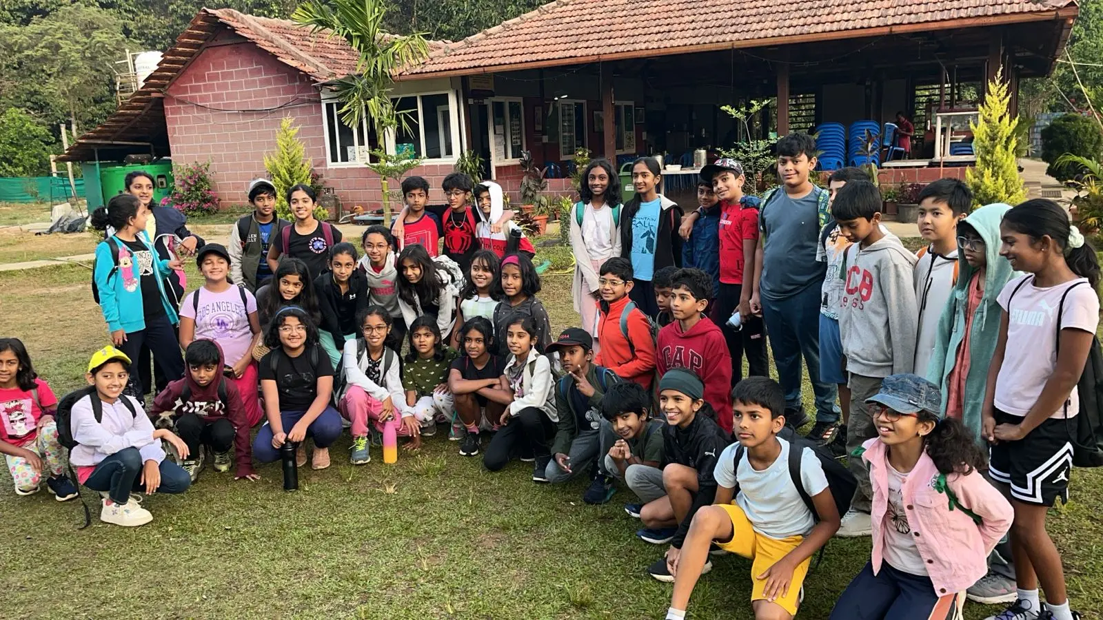 Students trekking near Tusker Valley